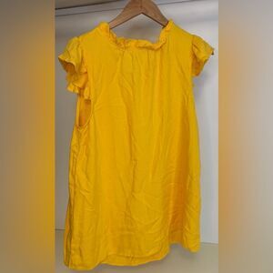 Bright Yellow Ruffle Sleeve Top Sz Large